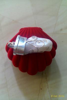 Silver Pendant of Tridacna Pearl