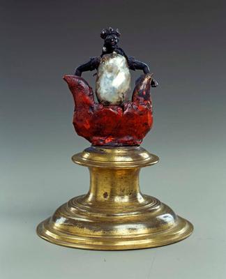 Siren with a red fish tail