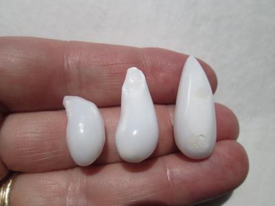 Three Drop Shaped Clam Pearls 44+ carats - Total