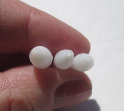 Three Long Drop Shaped Clam Pearls 21-17mm