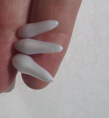 Three Long Drop Shaped Clam Pearls 21-17mm