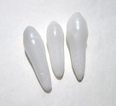 Three Long Drop Shaped Clam Pearls 21-17mm