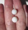 2 Clam Pearls Off Round Shape 9 carats total
