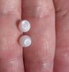 2 Flame Filled Clam Pearls 4+ carats - Total 8mm