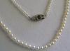 Antique Edwardian Natural Pearl Necklace, Blue Tourmaline Diamond Clasp