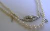 Antique Edwardian Natural Pearl Necklace, Platinum Diamond Clasp