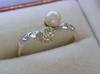 Antique Natural Saltwater Pearl Diamond 14K Gold & Silver Ring