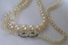 Antique Natural Saltwater Pearl Necklace, 18K Gold Diamond Clasp