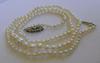 Antique Natural Saltwater White Pearl Necklace, 18K Diamond Clasp