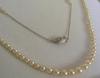 Antique White Natural Saltwater Pearl Necklace, Platinum Diamond Clasp