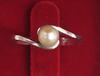 Beautiful Natural Basra Pearl Ring in 18K White Gold 5mm