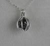 Black Pearl Cage Pendant Sterling Silver