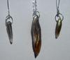 Bronze Colored USA Natural Wing Pearl Necklace and Earrings