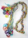 Colorful Muscatine Button Necklace on Wool