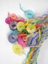 Colorful Muscatine Button Necklace on Wool