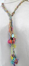 Colorful Muscatine Button Necklace on Wool