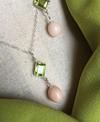 Conch Pearl Necklace & Earring Set with Peridots