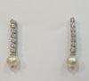 Earrings with Natural Pearl and Diamonds 
