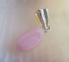 Light Pink Oval Conch Pearl Pendant on Sterling Silver