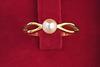 Lovely Natural Basra Pearl Ring in 18K Yellow Gold 4mm
