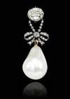EXCEPTIONAL AND HIGHLY IMPORTANT NATURAL PEARL AND DIAMOND PENDANT, 18TH CENTURY. SOLD FOR CHF 36,427,000. 