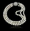 IMPORTANT NATURAL PEARL AND DIAMOND NECKLACE. SOLD FOR CHF 2,295,000. 