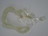 Muscatine White Button Necklace on Handspun Wool