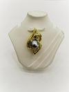 Natural 2.02 carat Basra Pearl Silver Colored 7mm on 18k Gold