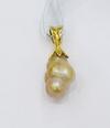 Natural Baroque Pearl Pendant 2+ carats 18k gold