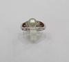 Natural Basra Pearl 2+ct Ring With Diamonds for Sale