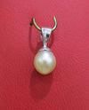 Natural Basra Pearl Pearl Pendant on White Gold for Sale