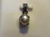 Natural Basra Pearl Pendant 1 Carat on 18k White Gold