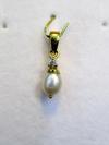 Natural Basra Pearl Pendant 1+ Carat Oval Shape with Diamond