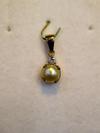 Natural Basra Pearl Pendant 1+ Carat with Diamond