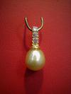 Natural Basra Pearl Pendant 2.21ct with Diamonds