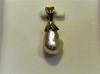 Natural Basra Pearl Pendant Near Drop 8mm 18k Gold