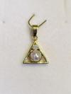 Natural Basra Pearl Pendant with Diamond on 18k Gold