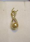 Natural Basra Pearl Pendant with Diamonds 1+ carats