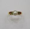 Natural Basra Pearl Ring 1+ carat 18k Gold