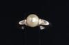 Natural Basra Pearl Ring 6mm on 18K White Gold