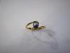 Natural Basra Pearl Ring Silver Grayish 18k Gold
