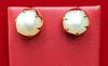 Natural Basra Pearl Stud 3+ Carat Earrings on 21K Gold