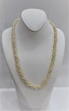 Natural Basra Pearl Three Row Twisted Necklace
