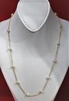 Natural Basra Pearls Necklace on 21k Gold Chain