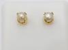 Natural Basra Pearls Pair Button Shape on 18K Gold