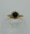Natural Dark Brown Basra Pearl Ring with Diamonds