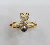 Natural Grey Pearl in a Butterfly Design with Diamonds