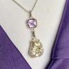 Natural Pearl from USA with Tanzanite Necklace on Sterling - Back View