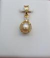 Natural Pearl Pendant with Diamond on 18K Gold