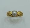 Natural Pearl Ring 2 carat Basra Pearl 18K Gold